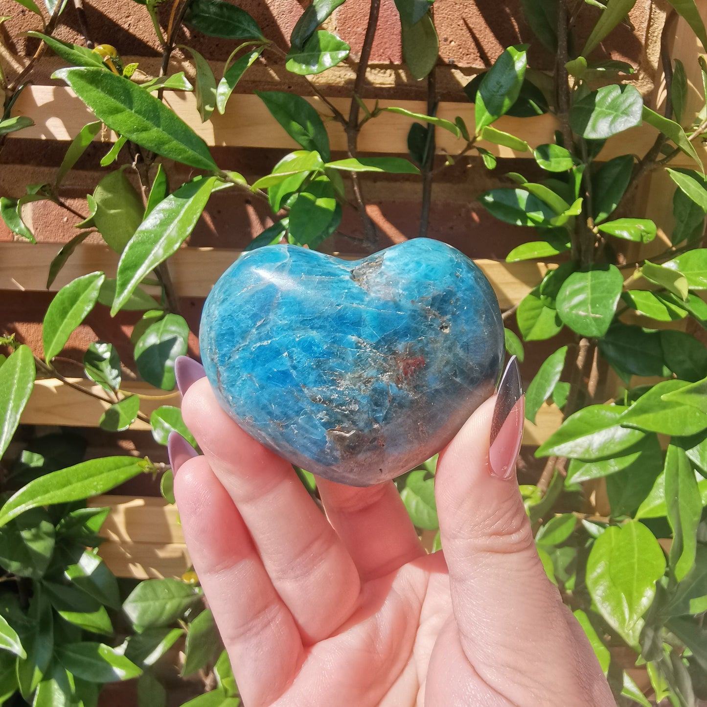 Blue Apatite Hearts from Madagascar