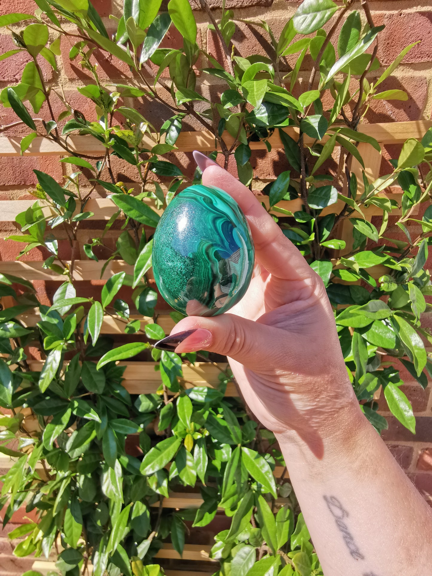 A Grade Flower Banded Malachite Eggs from Congo