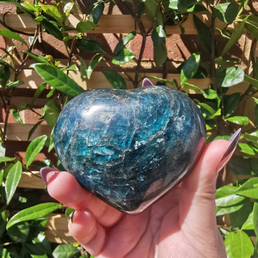 Blue Apatite Hearts from Madagascar
