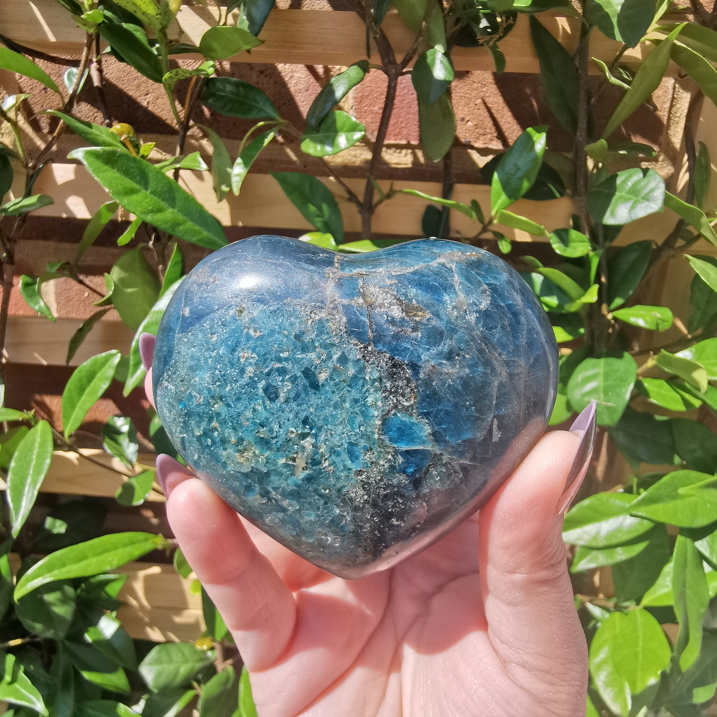 Blue Apatite Hearts from Madagascar
