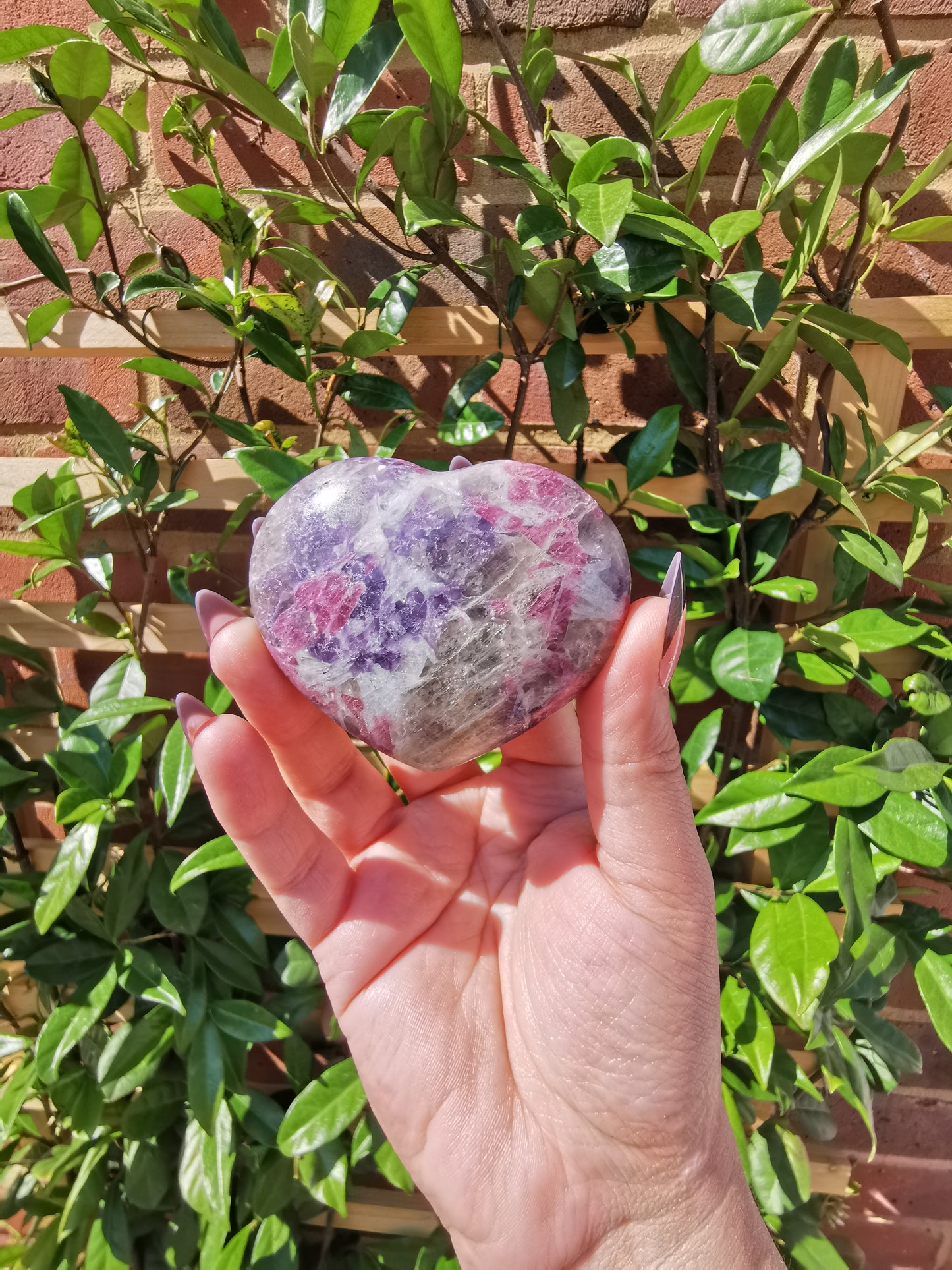Lepidolite with Rubellite Hearts from Madagascar