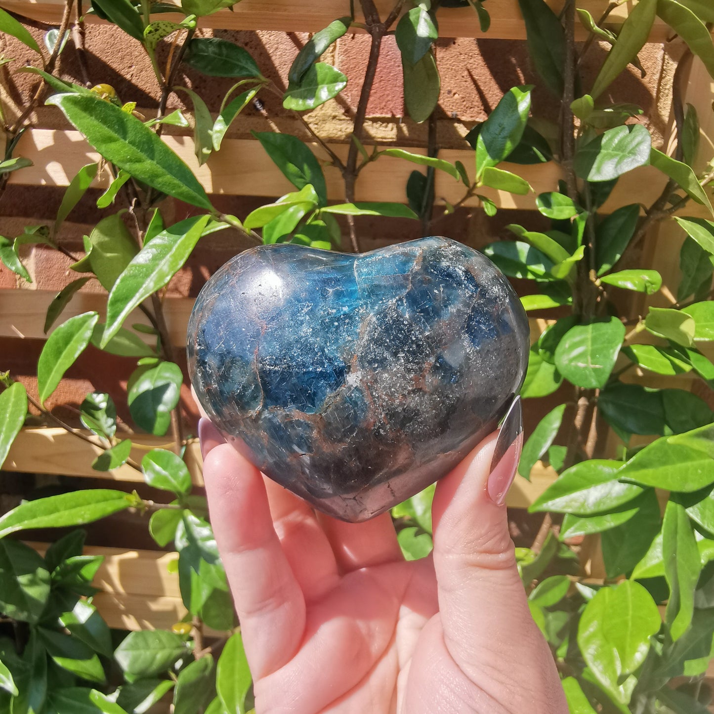 Blue Apatite Hearts from Madagascar