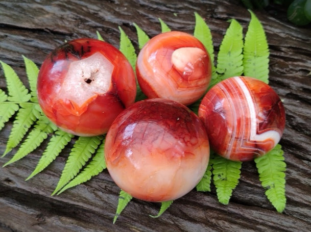 Carnelian Agate Spheres from Madagascar