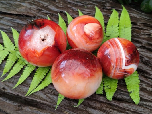 Carnelian Agate Spheres from Madagascar
