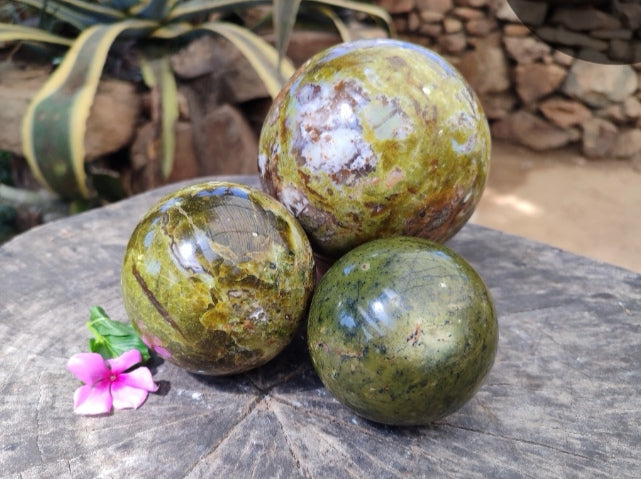 Green Opal Spheres from Madagascar