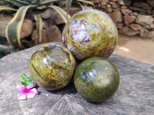 Green Opal Spheres from Madagascar