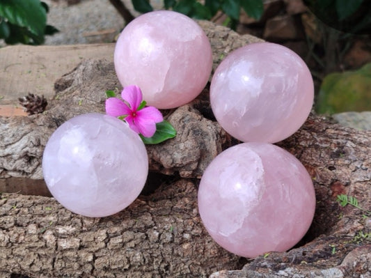 Rose Quartz Spheres from Ambatondrazaka, Madagascar